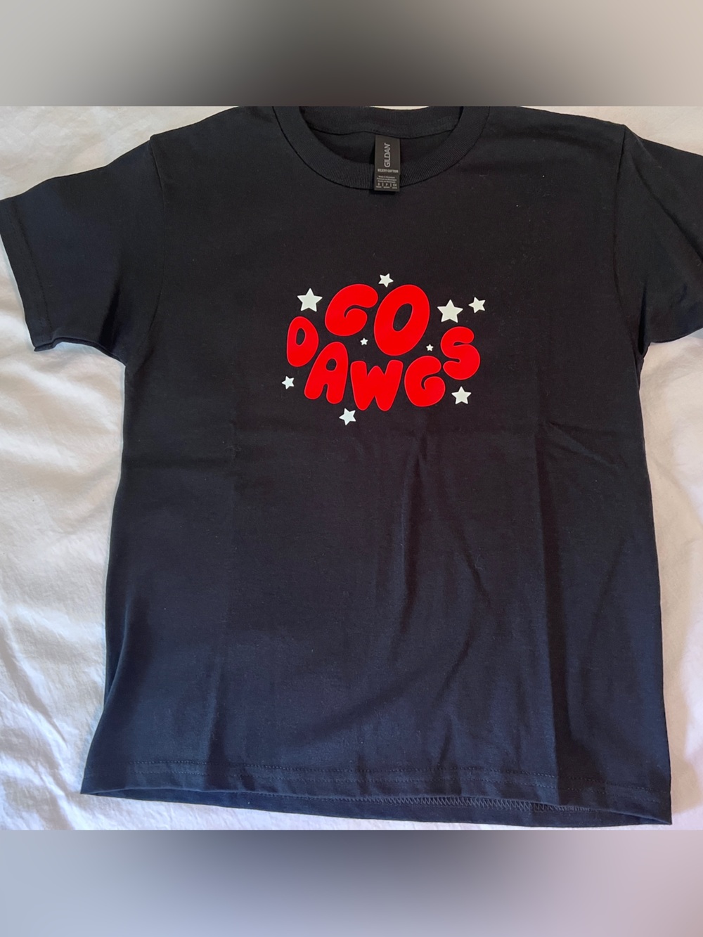 UGA - Black Kids Tee with Red “GO Dawgs” Graphic